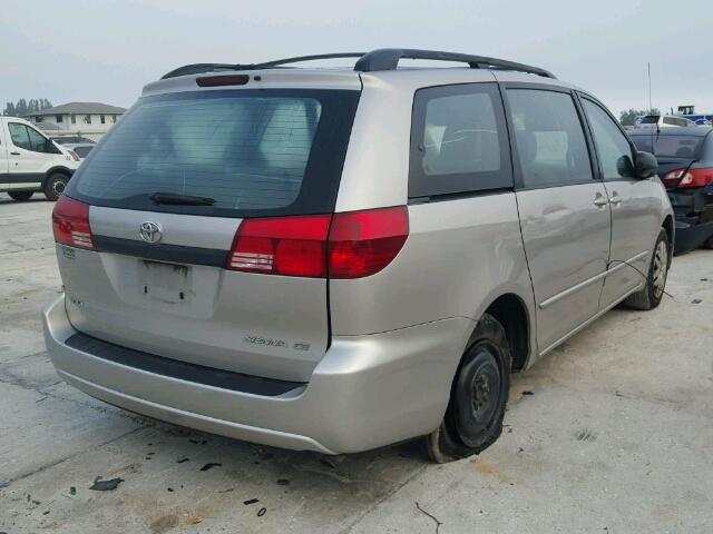 5TDZA23C25S231766 - 2005 TOYOTA SIENNA CE SILVER photo 4