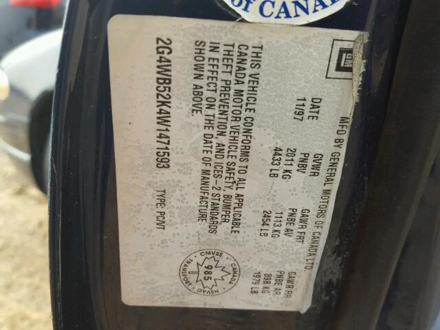 2G4WB52K4W1471593 - 1998 BUICK REGAL LS 蓝色 照片 10