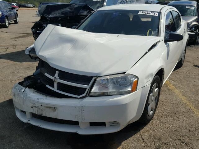 1B3CC4FB8AN124821 - 2010 DODGE AVENGER SX WHITE photo 2