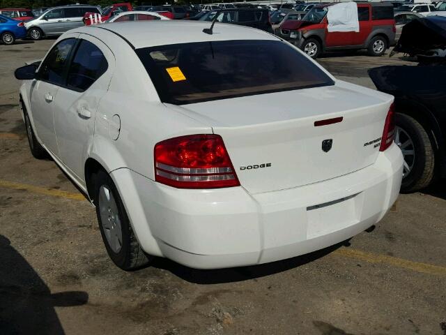 1B3CC4FB8AN124821 - 2010 DODGE AVENGER SX WHITE photo 3