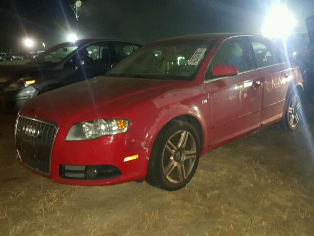 WAUAF78E28A030972 - 2008 AUDI A4 RED photo 2