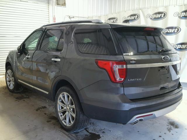 1FM5K7F89GGA98755 - 2016 FORD EXPLORER L GRAY photo 3