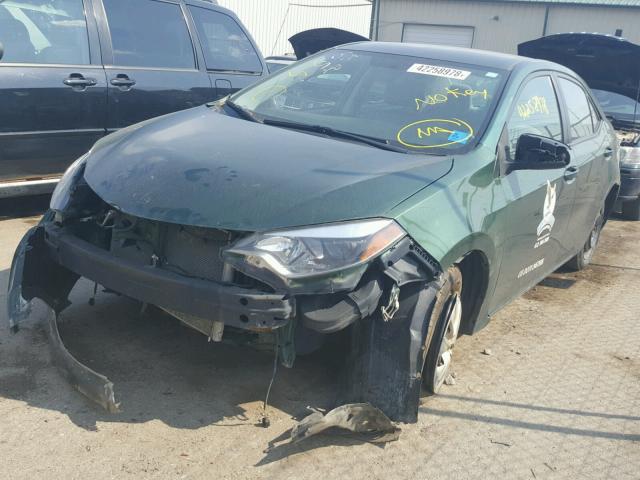 2T1BPRHE3EC149847 - 2014 TOYOTA COROLLA EC GREEN photo 2