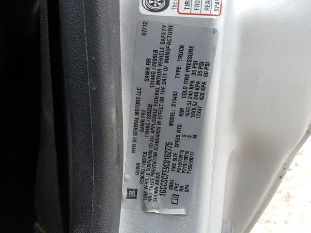 1GCCSCFE9C8162775 - 2012 CHEVROLET COLORADO L SILVER photo 10