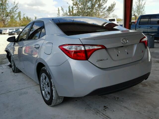 5YFBURHE0FP258289 - 2015 TOYOTA COROLLA SILVER photo 3