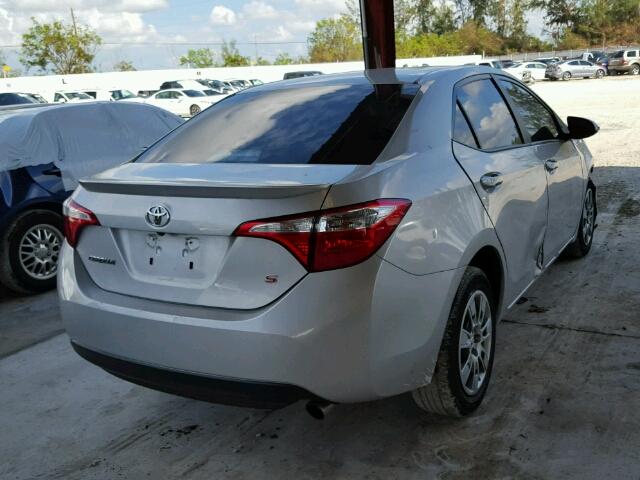 5YFBURHE0FP258289 - 2015 TOYOTA COROLLA SILVER photo 4