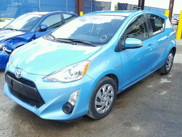 JTDKDTB31F1101850 - 2015 TOYOTA PRIUS C BLUE photo 2