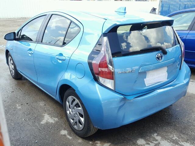 JTDKDTB31F1101850 - 2015 TOYOTA PRIUS C BLUE photo 3