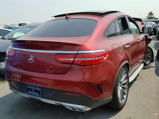 4JGED6EB5GA017819 - 2016 MERCEDES-BENZ GLE COUPE RED photo 4