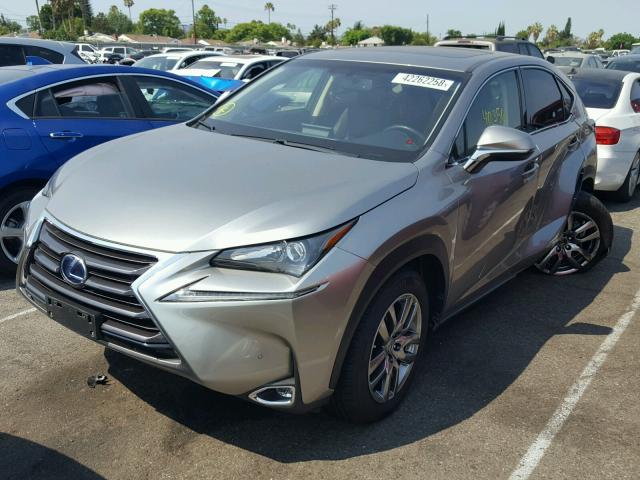 JTJYWRBZ6F2002136 - 2015 LEXUS NX 300H SILVER photo 2