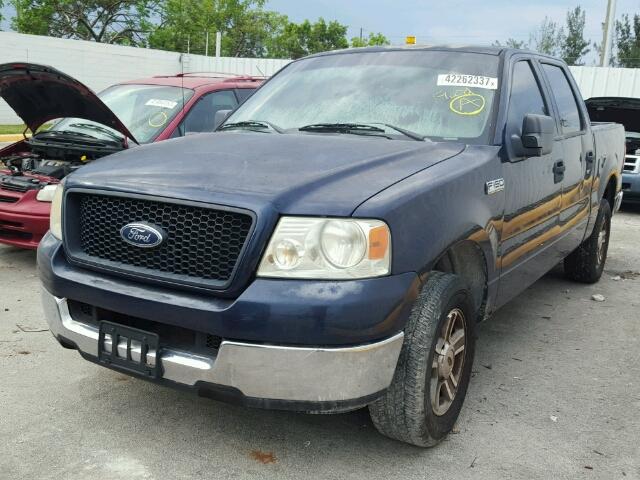 1FTRW12W15KE91333 - 2005 FORD F150 BLUE photo 2