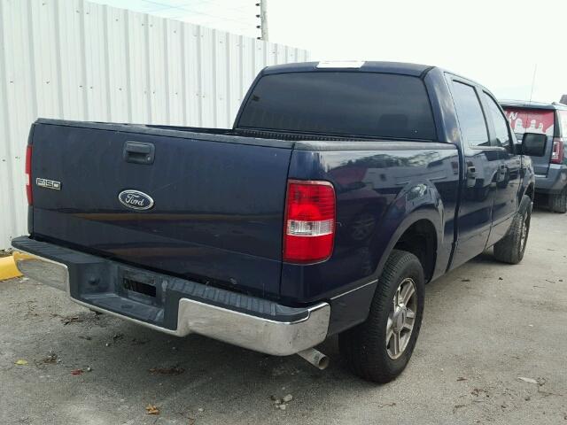 1FTRW12W15KE91333 - 2005 FORD F150 BLUE photo 4