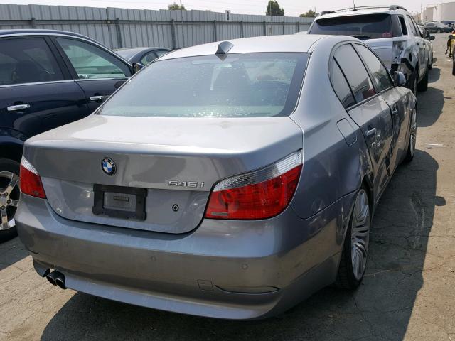 WBANB33525B089040 - 2005 BMW 545 I SILVER photo 4