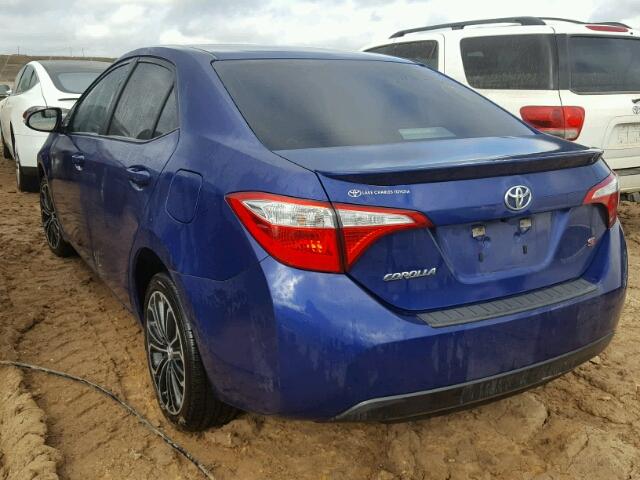 5YFBURHE8EP169911 - 2014 TOYOTA COROLLA BLUE photo 3