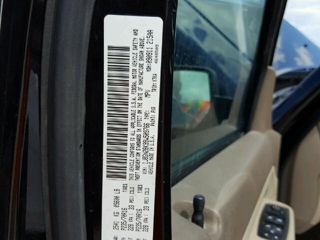 1J8GN28K99W509766 - 2009 JEEP LIBERTY SP CHARCOAL photo 10