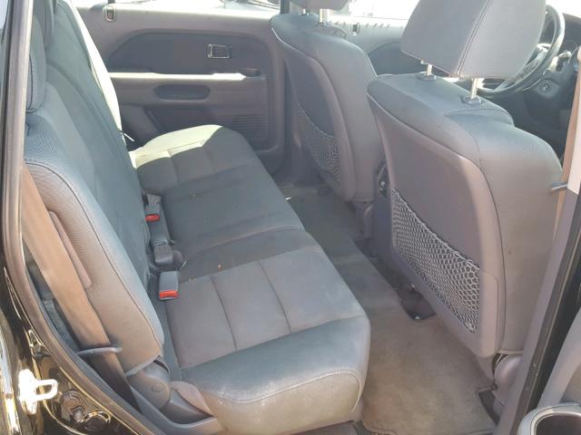 5FNYF281X7B044691 - 2007 HONDA PILOT LX BLACK photo 6