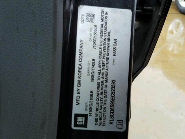 KL8CD6S95EC523593 - 2014 CHEVROLET SPARK BLACK photo 10