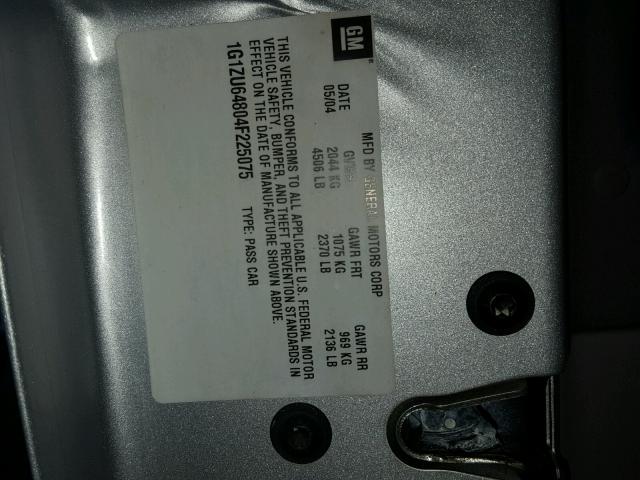 1G1ZU64804F225075 - 2004 CHEVROLET MALIBU MAX 银色 照片 10