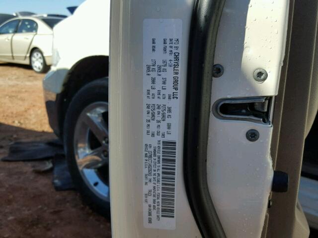 1D7RB1CT1AS226203 - 2010 DODGE RAM 1500 WHITE photo 10