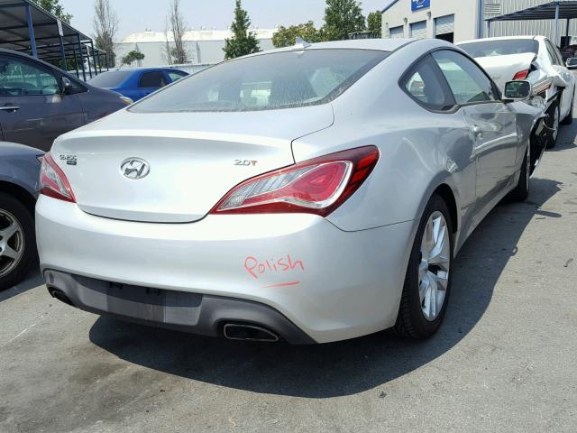 KMHHT6KDXDU105345 - 2013 HYUNDAI GENESIS CO SILVER photo 4