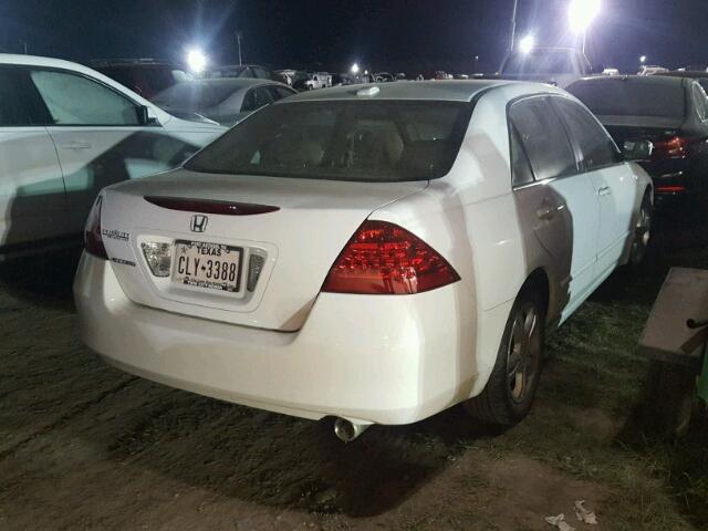 1HGCM56807A062404 - 2007 HONDA ACCORD EX WHITE photo 4