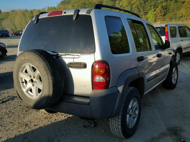 1J4GL48K73W518511 - 2003 JEEP LIBERTY SP SILVER photo 4