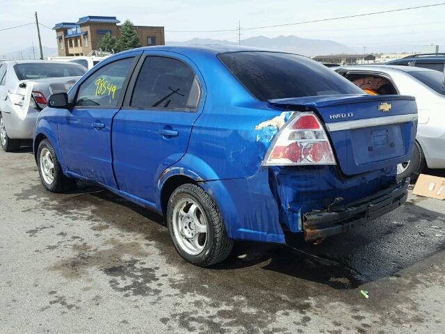 KL1TD5DE7AB126082 - 2010 CHEVROLET AVEO LS BLUE photo 3