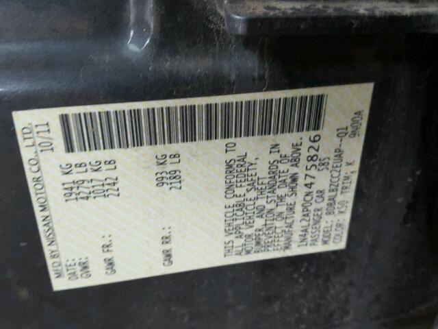 1N4AL2AP0CN475826 - 2012 NISSAN ALTIMA CHARCOAL photo 10