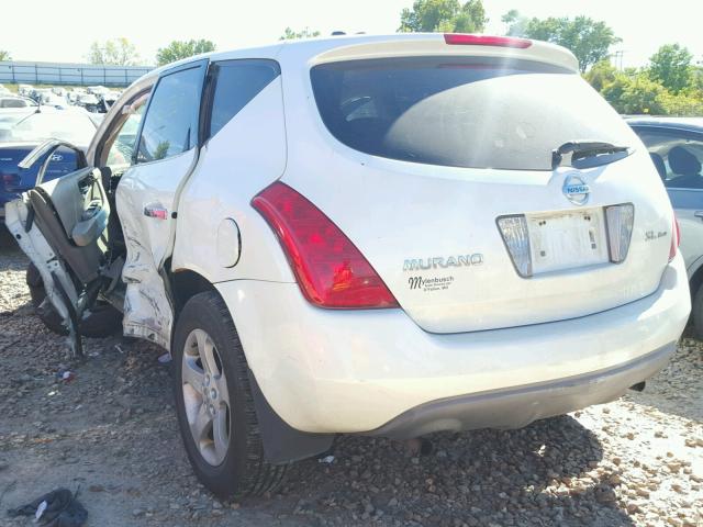 JN8AZ08W35W400193 - 2005 NISSAN MURANO WHITE photo 3