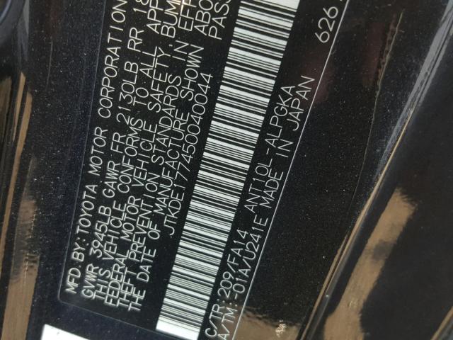 JTKDE177450040044 - 2005 TOYOTA SCION TC 黑色 照片 10