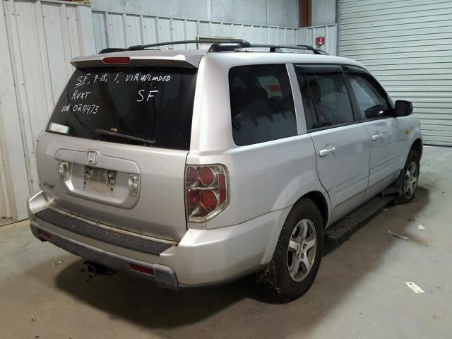 5FNYF28368B024473 - 2008 HONDA PILOT SE SILVER photo 4