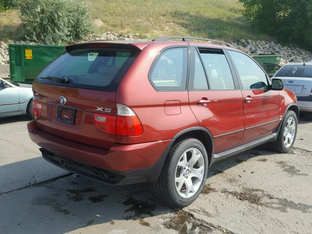 5UXFB33502LH32273 - 2002 BMW X5 4.4I RED photo 4