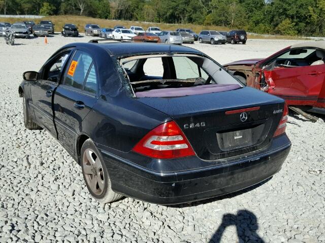 WDBRF81J35F671922 - 2005 MERCEDES-BENZ C 240 4MAT BLACK photo 3