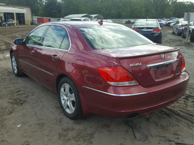 JH4KB16545C020039 - 2005 ACURA RL BURGUNDY photo 3