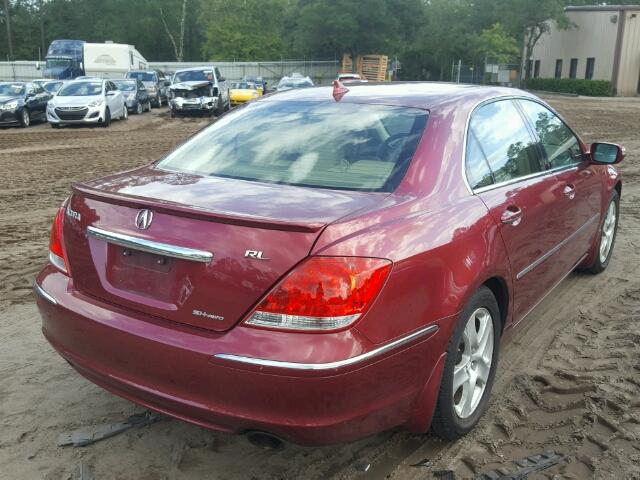 JH4KB16545C020039 - 2005 ACURA RL BURGUNDY photo 4