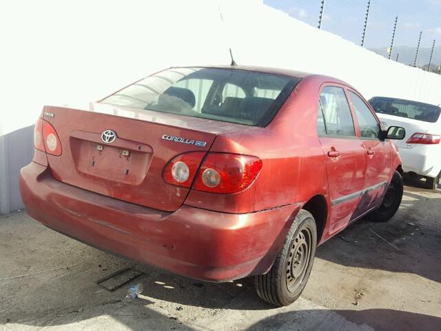 1NXBR32E58Z001847 - 2008 TOYOTA COROLLA CE RED photo 4