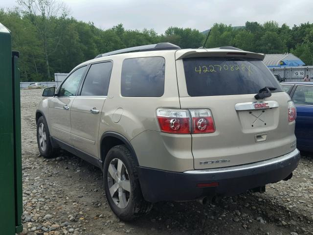 1GKKVSED9CJ233122 - 2012 GMC ACADIA SLT 金色 照片 3