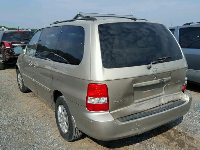 KNDUP132856733255 - 2005 KIA SEDONA EX GOLD photo 3