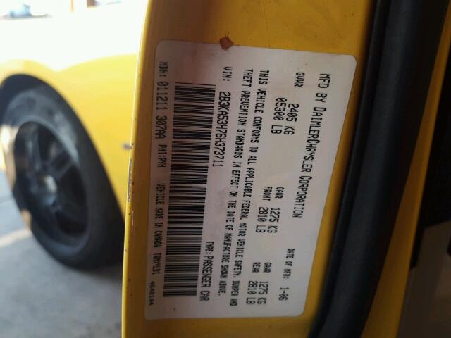 2B3KA53H76H373711 - 2006 DODGE CHARGER YELLOW photo 10