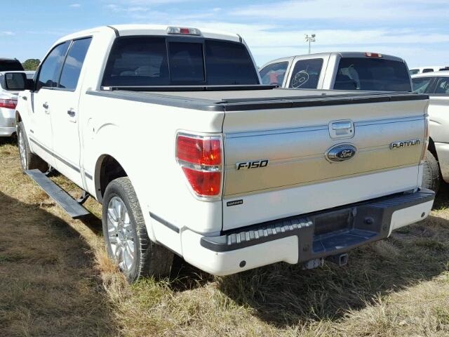 1FTFW1CT9CFB83162 - 2012 FORD F150 SUPER WHITE photo 3