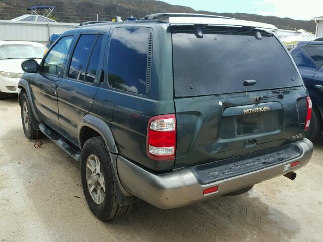 JN8DR07X01W506280 - 2001 NISSAN PATHFINDER GREEN photo 3