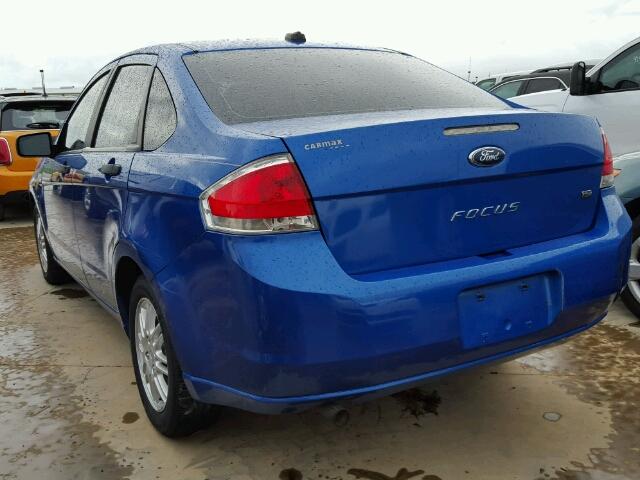 1FAHP3FN0BW172103 - 2011 FORD FOCUS SE BLUE photo 3