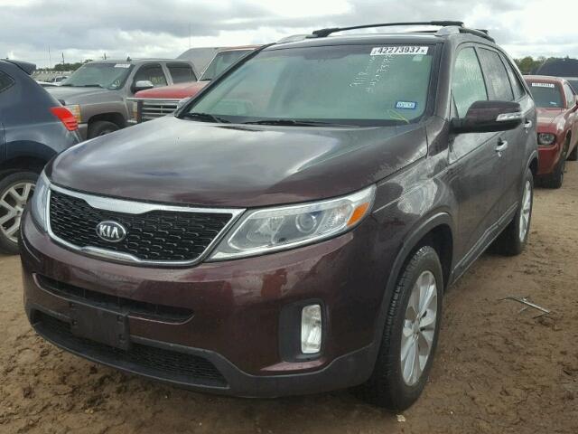 5XYKU4A74FG584809 - 2015 KIA SORENTO MAROON photo 2