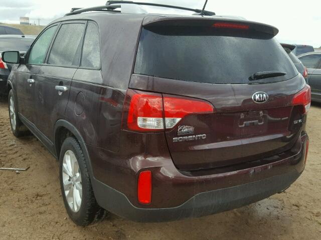 5XYKU4A74FG584809 - 2015 KIA SORENTO MAROON photo 3