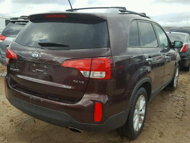 5XYKU4A74FG584809 - 2015 KIA SORENTO MAROON photo 4