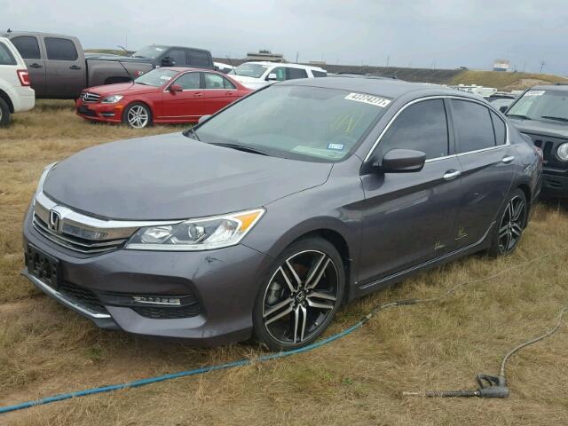 1HGCR2F56GA116875 - 2016 HONDA ACCORD GRAY photo 2