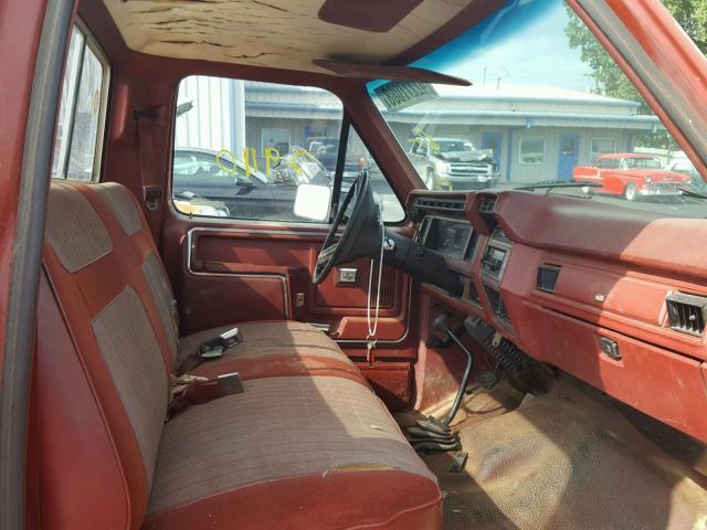 1FTHF2613FPB30187 - 1985 FORD F250 RED photo 5