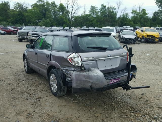 4S4BP60C297318090 - 2009 SUBARU OUTBACK GRAY photo 3