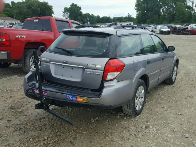 4S4BP60C297318090 - 2009 SUBARU OUTBACK GRAY photo 4