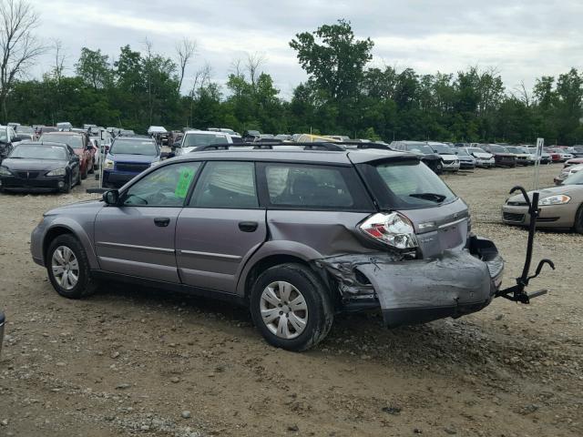 4S4BP60C297318090 - 2009 SUBARU OUTBACK GRAY photo 9